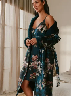 Peignoir B by Ted Baker bleu canard foncé fleuri