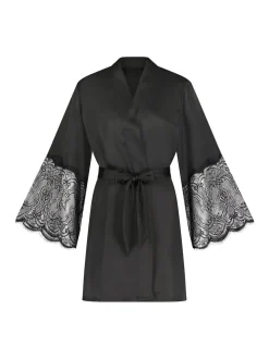 Peignoir Hunkemöller kimono en satin noir