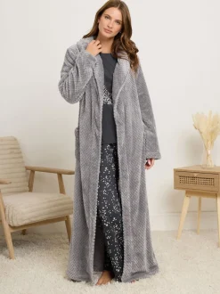 Peignoir M&Co en nid d’abeille châle