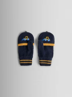 Pelleteuse bleue - Mitaines JoJo Maman Bébé doublées de polaire