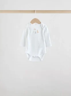 Personnage blanc - Manches longues 100% Coton Bébé Body
