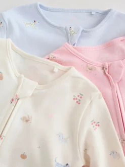 Personnage pastel multicolore - Combinaison de nuit zippée bidirectionnelle BÉBÉ (0mois-3ans)