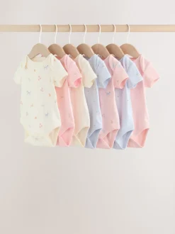 Personnage pastel multicolore - Lot de 7 bodies bébé à manches courtes