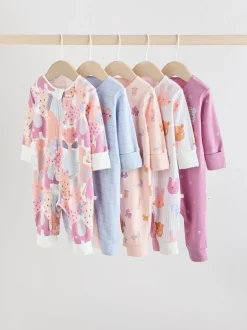 personnage Rose Animal - Combinaisons de nuit à fermeture éclair pour bébés 5 Pack (0mths-3yrs)