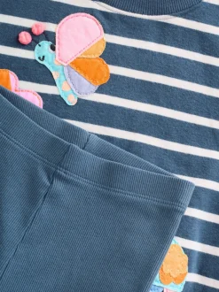 Personnages à rayures bleu marine - Ensemble Sweatshirt et Leggings (3mths-7yrs)