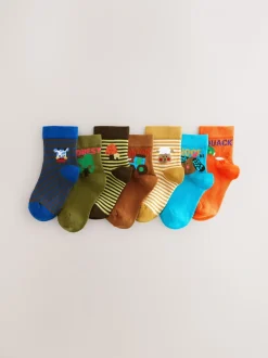 Personnages multicolores brillants - Paquet de chaussettes en coton riche 7