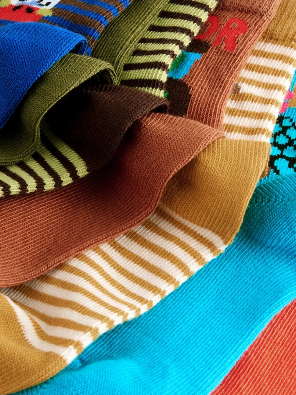 Personnages multicolores brillants - Paquet de chaussettes en coton riche 7