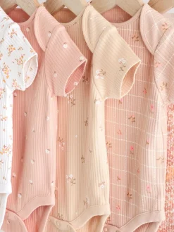 petit motif abricot - Lot de 5 bodies bébé à manches courtes