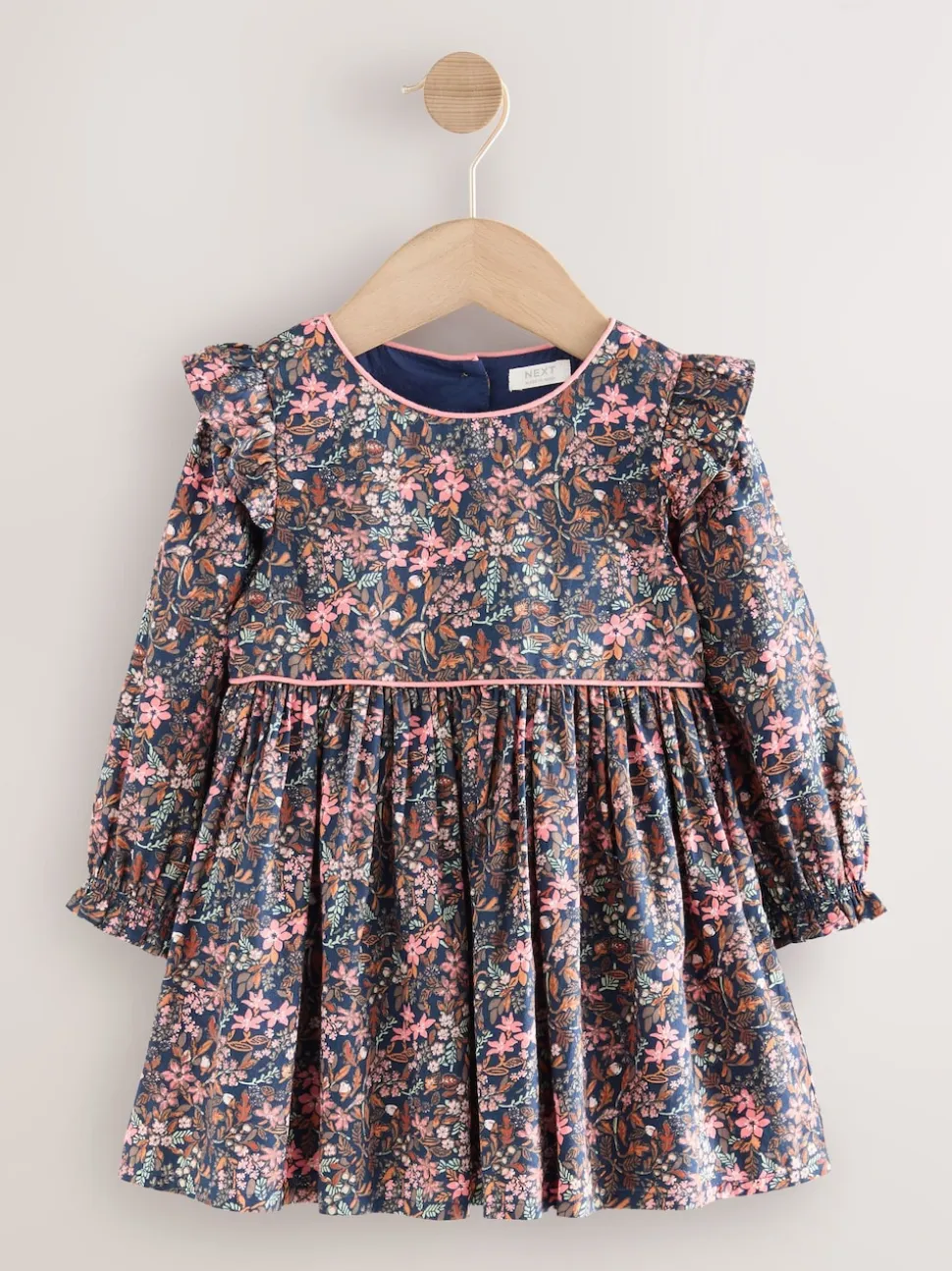 Petites fleurs multicolores - Robe à manches longues à volants (3mois8ans)