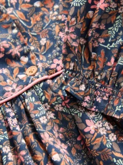 Petites fleurs multicolores - Robe à manches longues à volants (3mois8ans)