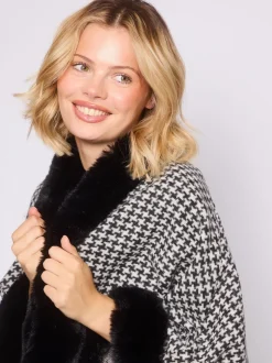 Pied-de-poule monochrome - Cape South Beach bordée de fausse fourrure