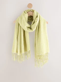 Pied-de-poule Vert citron vert - Écharpe épaisse