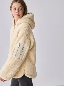 Pierre - Baker by Ted Baker veste zippée en polaire en peau de mouton à capuche