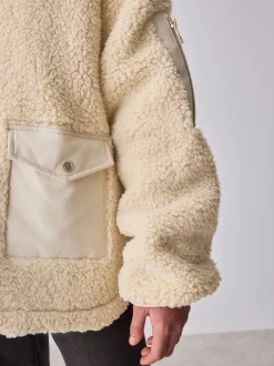 Pierre - Baker by Ted Baker veste zippée en polaire en peau de mouton à capuche