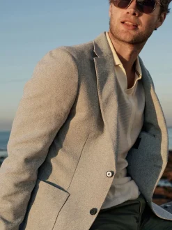 Pierre - Blazer Nova Fides en coton italien texturé coupe ajustée