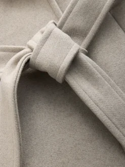 Pierre - Manteau ceinturé avec col amovible en fausse fourrure