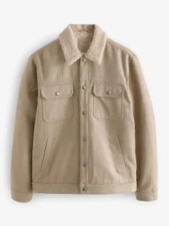 Pierre - Veste camionneur en imitation daim avec doublure en imitation peau de mouton