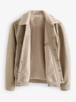 Pierre - Veste camionneur en imitation daim avec doublure en imitation peau de mouton