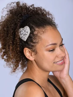 Pince à cheveux Bibi Bijoux cœur Argent scintillant