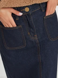 PixieGirl Petite 100{Jupes Mi-long à poches plaquées en coton