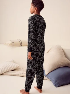 Playstation Noir/Blanc - Pyjama simple à manches longues (3-16ans)