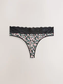 Pois imprimés - Culotte en coton et dentelle 7 Pack