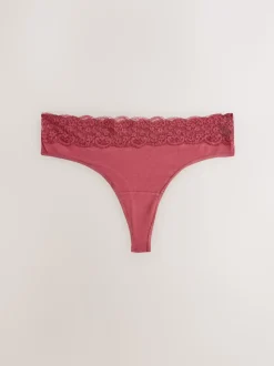 Pois imprimés - Culotte en coton et dentelle 7 Pack