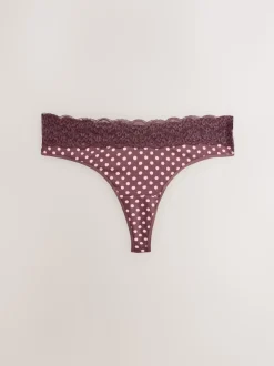 Pois imprimés - Culotte en coton et dentelle 7 Pack