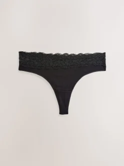 Pois imprimés - Culotte en coton et dentelle 7 Pack