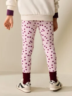 Pois rose/rouge - Leggings (3-16ans)