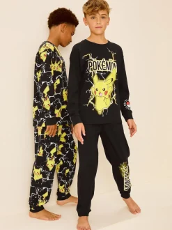 Pokémon Jaune/Noir - Lot de 2 pyjamas à manches longues (4-16ans)