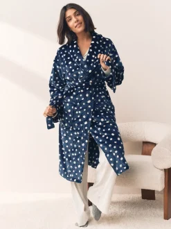 Polaire bleu marine - Peignoir ultra-doux
