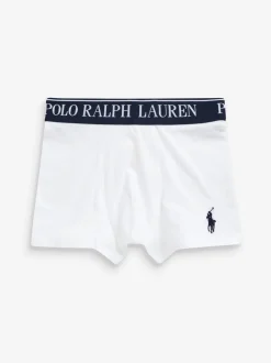 Polo Ralph Lauren Garçons Waistband Blanc Boxer 3 Lot