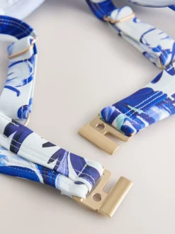 Porcelaine blanc/bleu - Haut de bikini rembourré à armatures gainant