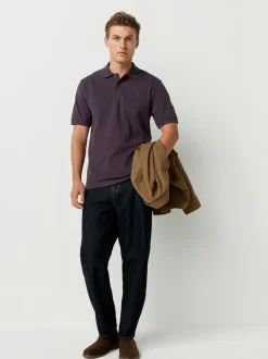 Pourpre foncé - Ajustement régulier - Polo Manches courtes Pique