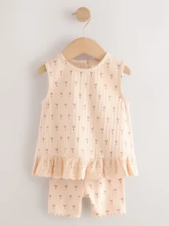 pâquerettes neutres - Ensemble gilet et short Lot de 2 (3mois7ans)
