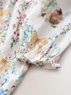 Pâques crème - Robe à col (3mois-7ans)