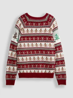 Pull JoJo Maman Bébé pour homme à motif jacquard Noël Scene