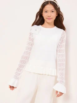 Pull Lipsy Knit Peplum Dentelle Occasion Pull (5-16ans)