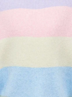 Pull Only Kids violet en maille rayé