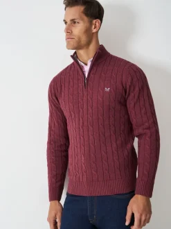 Pull semi-zippé en câble Crew Clothing Oarsman