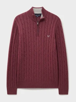 Pull semi-zippé en câble Crew Clothing Oarsman