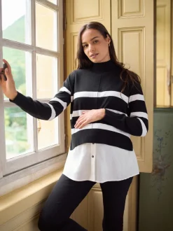 Pulls et Chemises de Grossesse et d'Allaitement Seraphine en laine et Coton mélangés