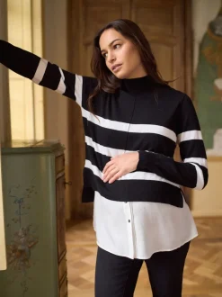 Pulls et Chemises de Grossesse et d'Allaitement Seraphine en laine et Coton mélangés