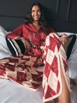 Pyjama Rockett St George en satin texturé boutonné