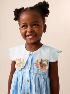 Rayé bleu - Robe d’été à col (3mois à7ans)