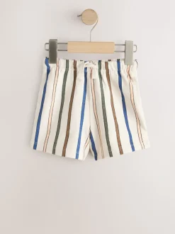 Rayé pastel Jaune et pastel sauge Vert - Lot de 3 shorts texturés (3mois à7ans)