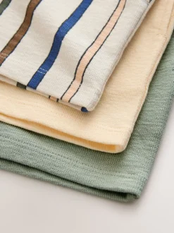 Rayé pastel Jaune et pastel sauge Vert - Lot de 3 shorts texturés (3mois à7ans)