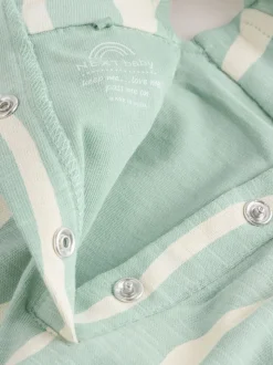 Rayé vert sauge - Barboteuse longue en jersey pour bébé (0mois3ans)