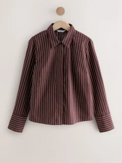 Rayure bleu marine/bordeaux - Lot de 2 chemises ajustées extensibles indispensables à manches longues